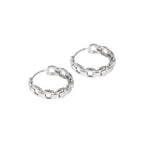 chain link drop earrings close up delicate gold rings