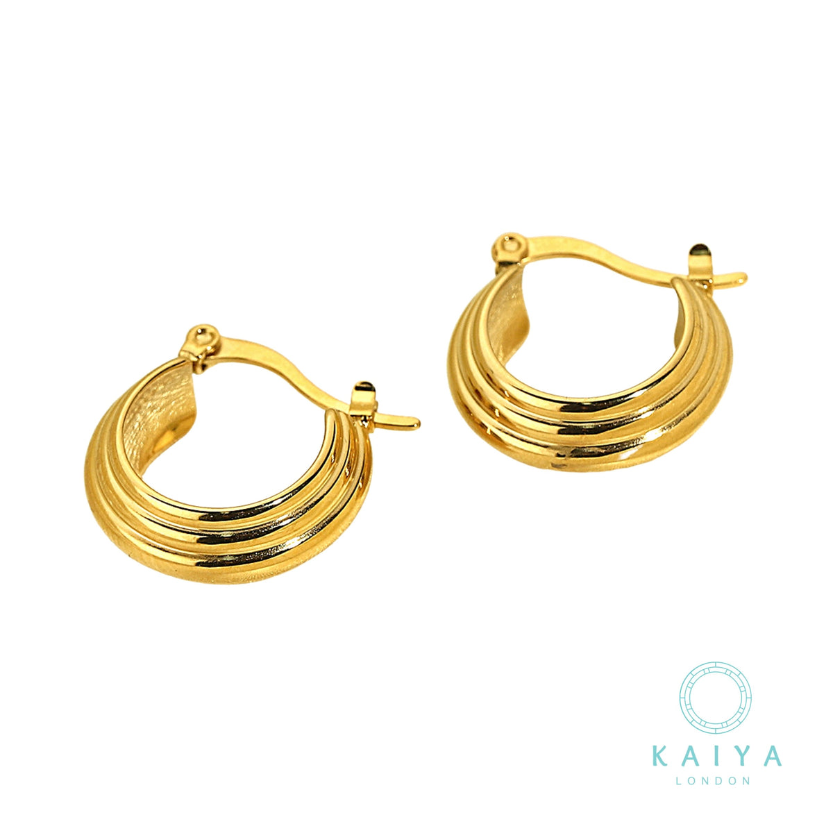 18k gold vintage roman-inspired hoop earrings - Kaiya London