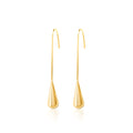 18k gold long 6cm teardrop drop earrings - Kaiya London