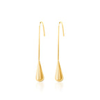 18k gold long 6cm teardrop drop earrings - Kaiya London