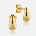 18k gold teardrop stud earrings waterproof tarnish free - Kaiya London