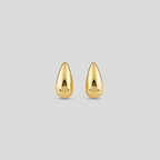 gold and titanium steel teardrop stud earrings product shot