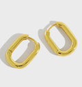 18k gold organic oval stud earrings handmade look - Kaiya London