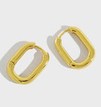 18k gold organic oval stud earrings handmade look - Kaiya London