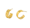 18k gold double link stud earrings ear stack look - Kaiya London