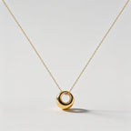 18k gold circle pendant necklace waterproof hypoallergenic - Kaiya London