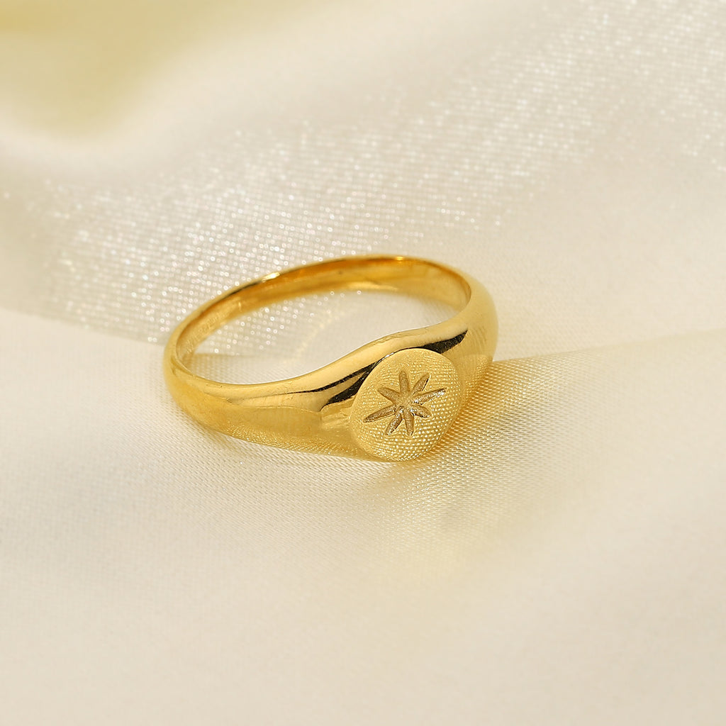 flat signet ring side profile slim band