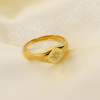 flat signet ring side profile slim band