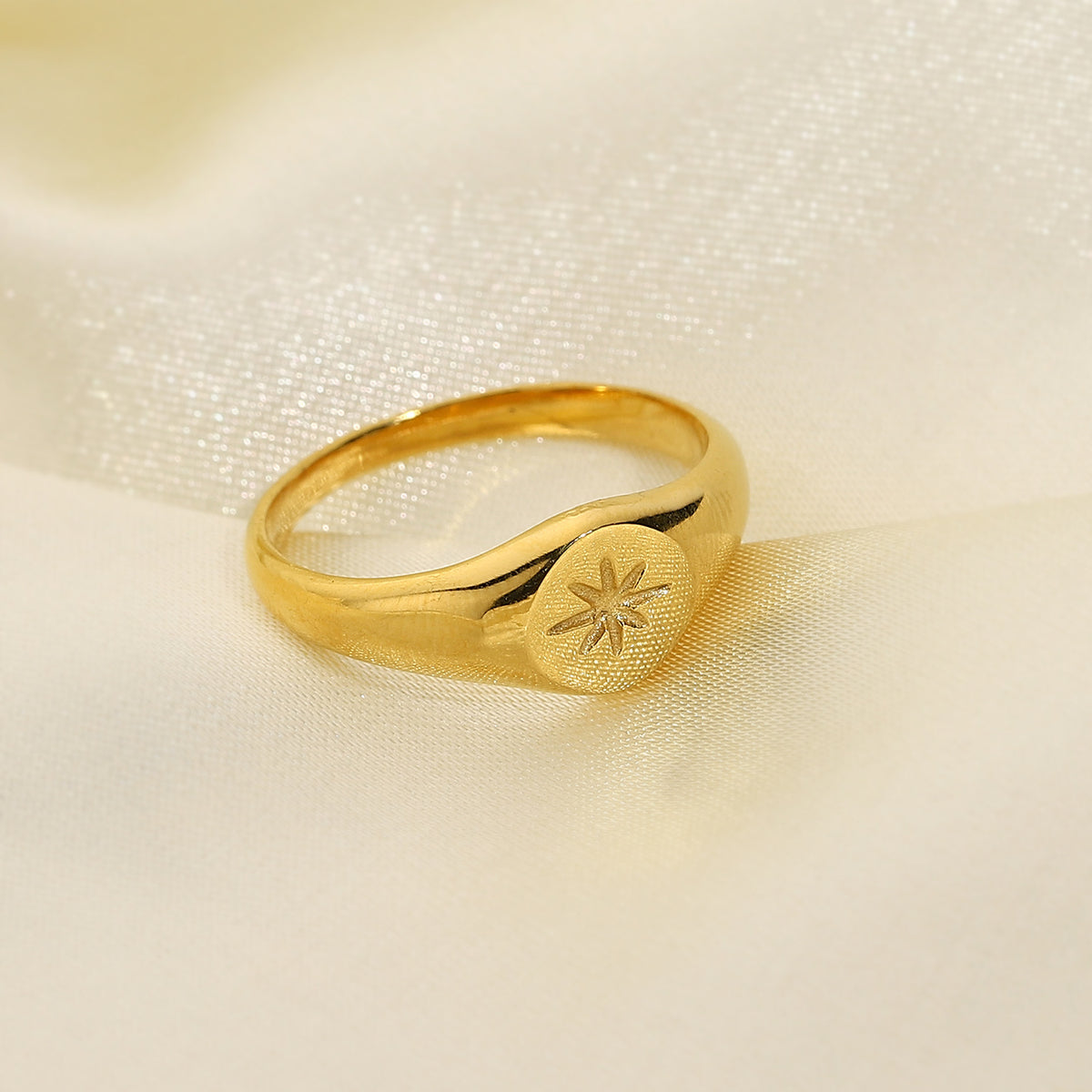 flat signet ring side profile slim band