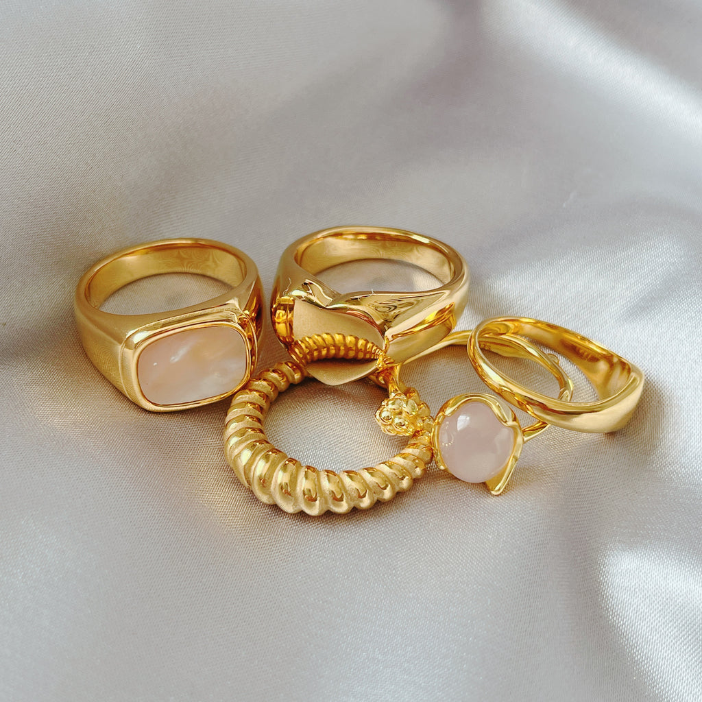 sculptural band ring styling shot PVD coated waterproof