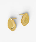18k gold nugget stud earrings hammered organic texture - Kaiya London